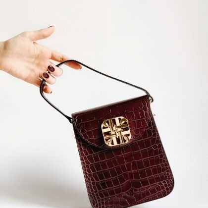 Valentina Croc-Embossed Handbag