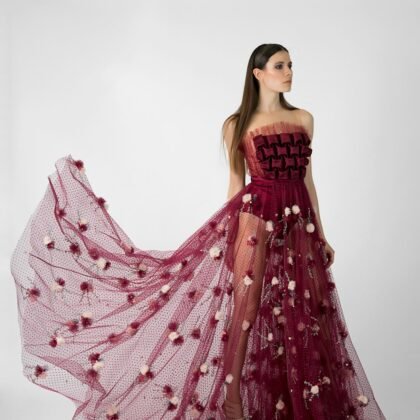 Aurora Appliqué Tulle Gown
