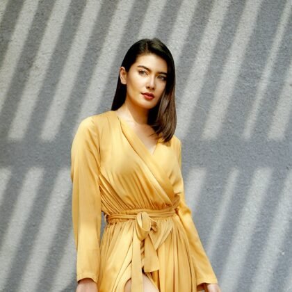 Saffron Silk Wrap Dress