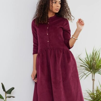 Mulberry Corduroy Midi Dress