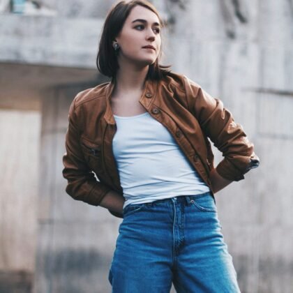 Tan Suede Bomber