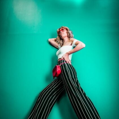 Monochrome Striped Palazzos