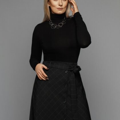 Tweed Check Pencil Skirt